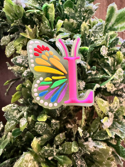 Butterfly Initial Shoe Charms