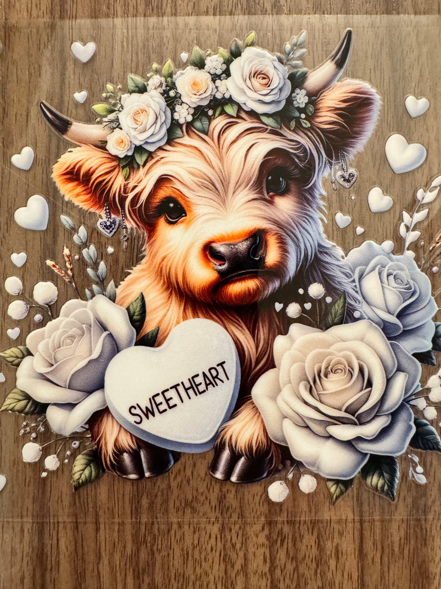 White Heart Cow Cup Wrap