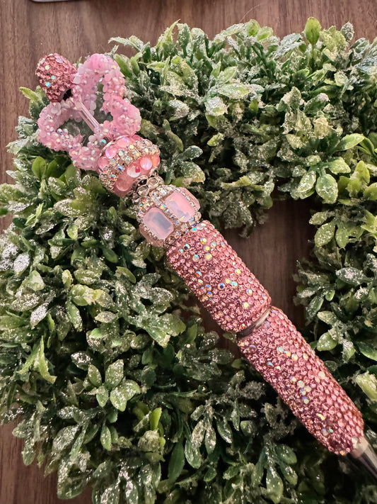 Pink Rhinestone Butterfly Fancy Pen