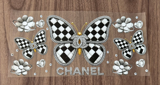 Checkered C Boujee Butterfly Cup Wrap