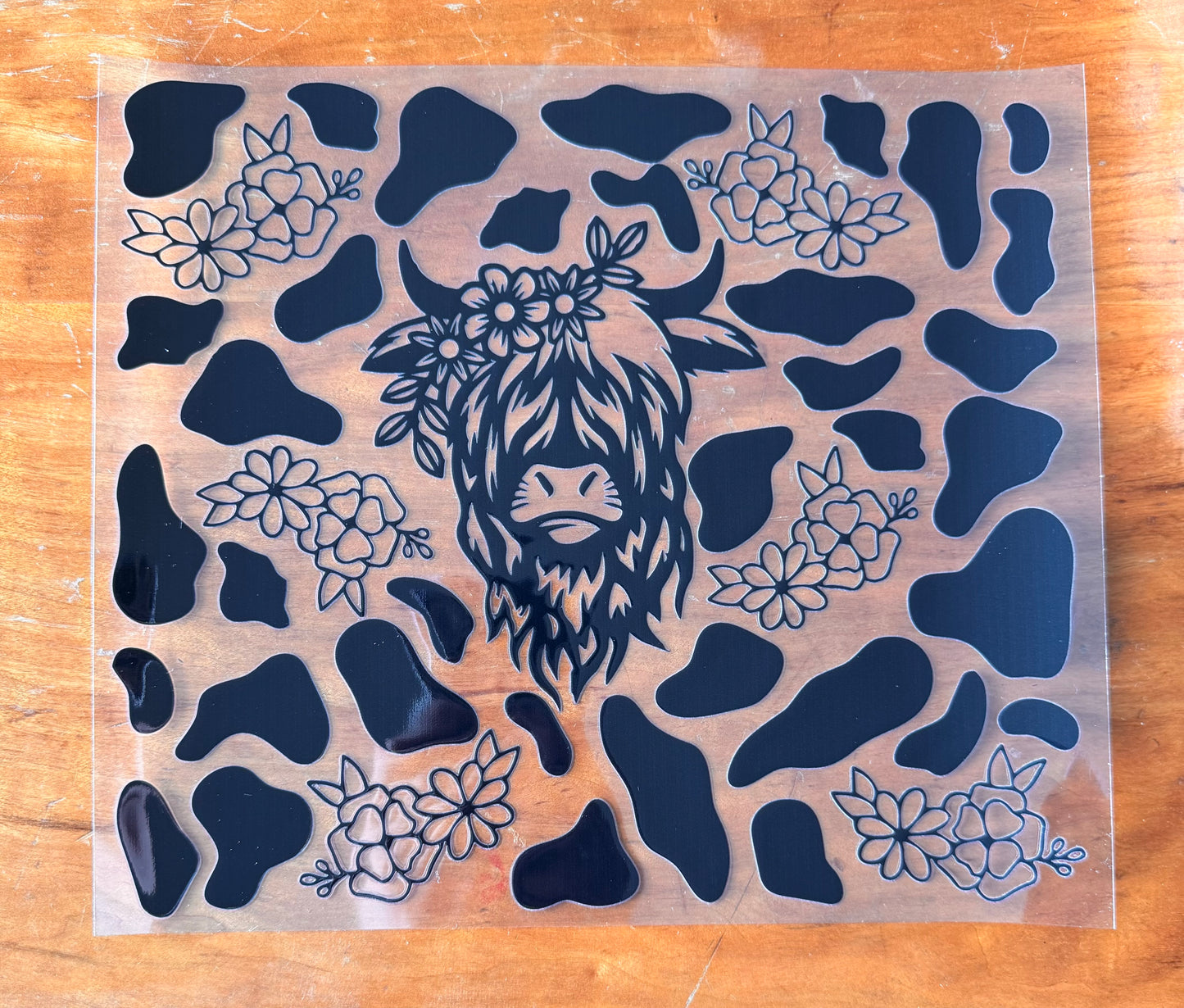 Black Cow Print Cup Wrap