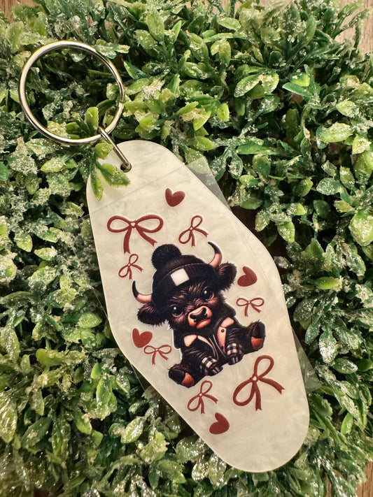 Brown Cow Keychain Decal