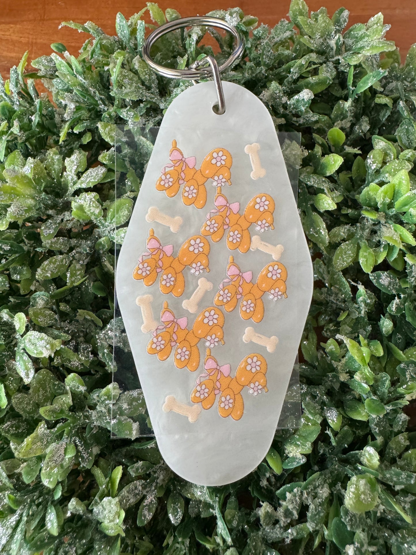 Orange Balloon Dog Keychain Decal