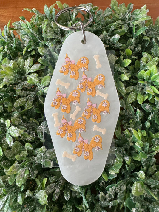 Orange Balloon Dog Keychain Decal