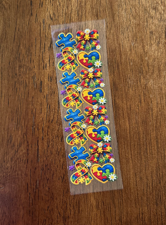 Autism Awareness Hearts Pen Wrap