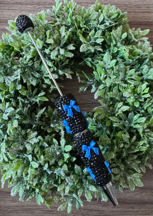 Black/Blue Bow Fancy Pen