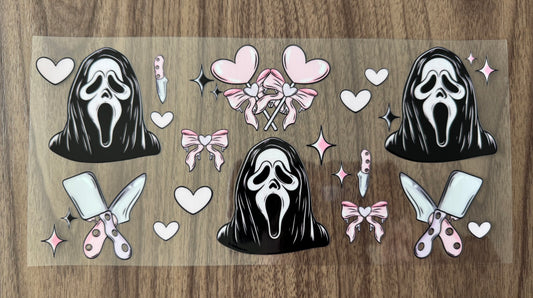 Pink Scary Ghost Guy Cup Wrap