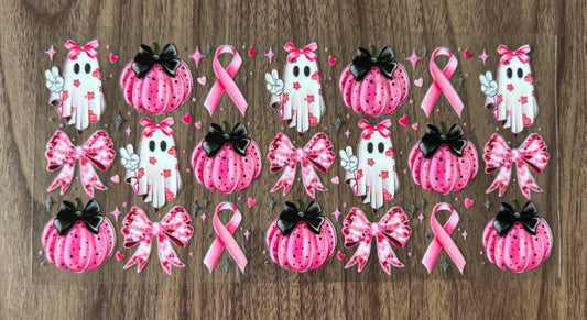 Pink Awareness Pumpkins Cup Wrap