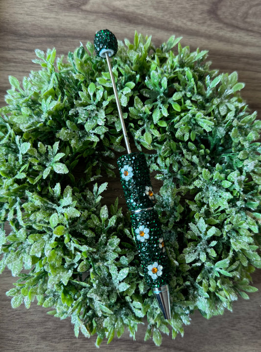 Emerald Green Flowery Fancy Pen