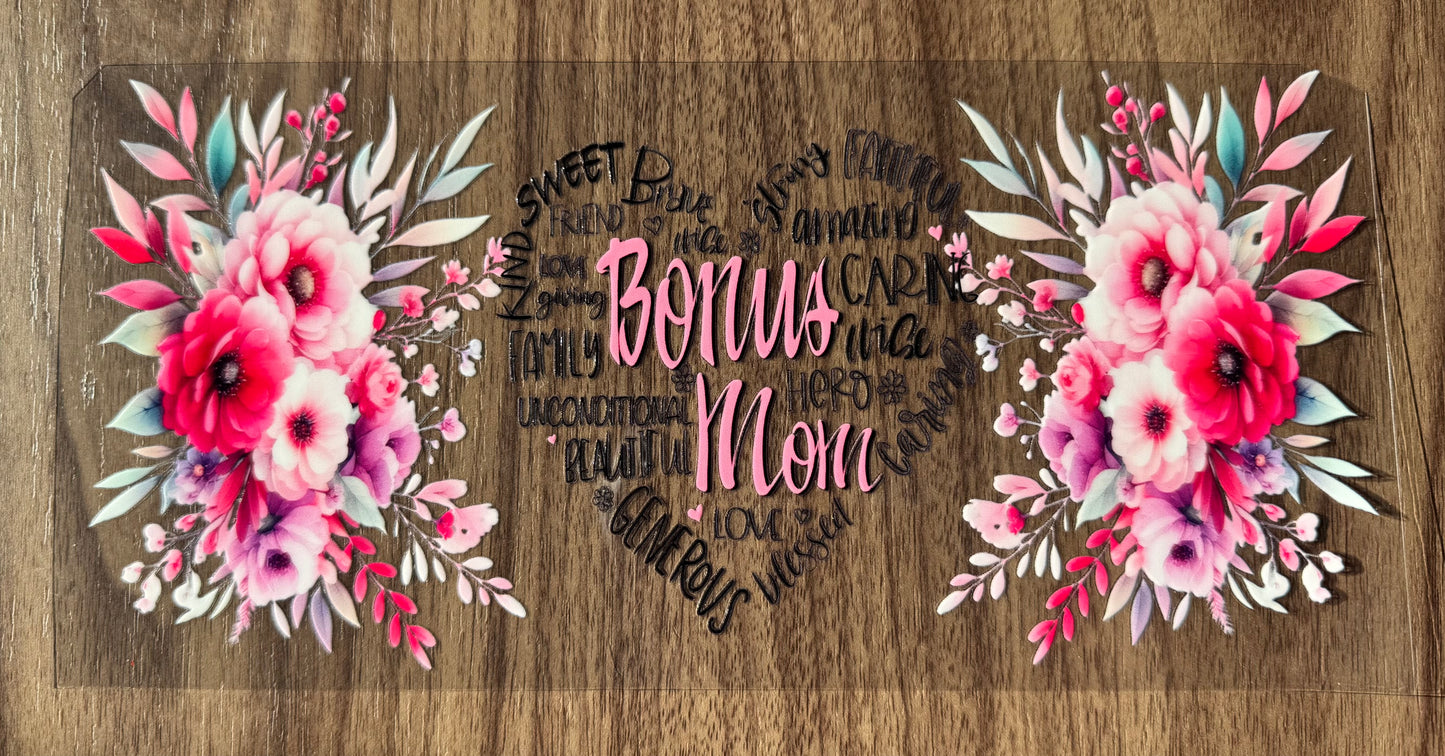 Pink Bonus Mom Heart Cup Wrap