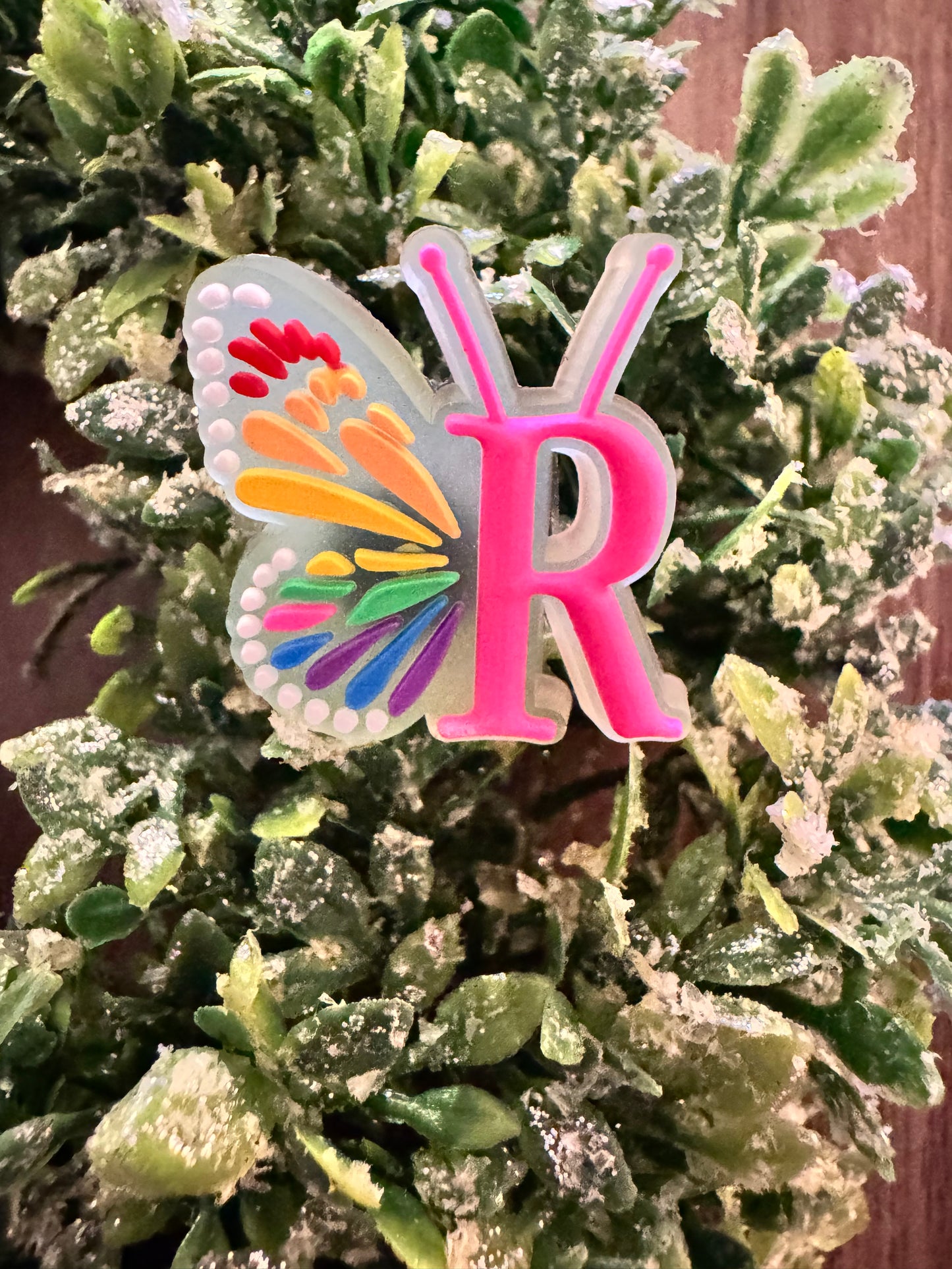 Butterfly Initial Shoe Charms