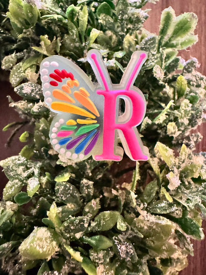 Butterfly Initial Shoe Charms