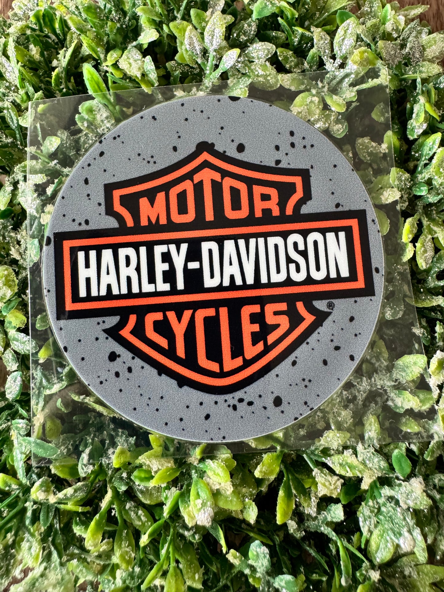 Orange Motorcycle Circle Decal