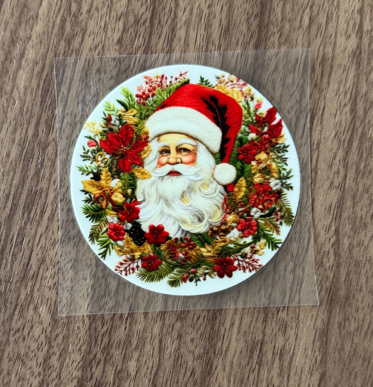 Vintage Santa Circle Decal