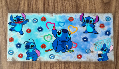 Coloring Blue Alien Cup Wrap