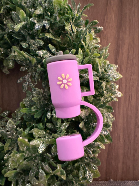 Light Purple Flower Tumbler Straw Topper