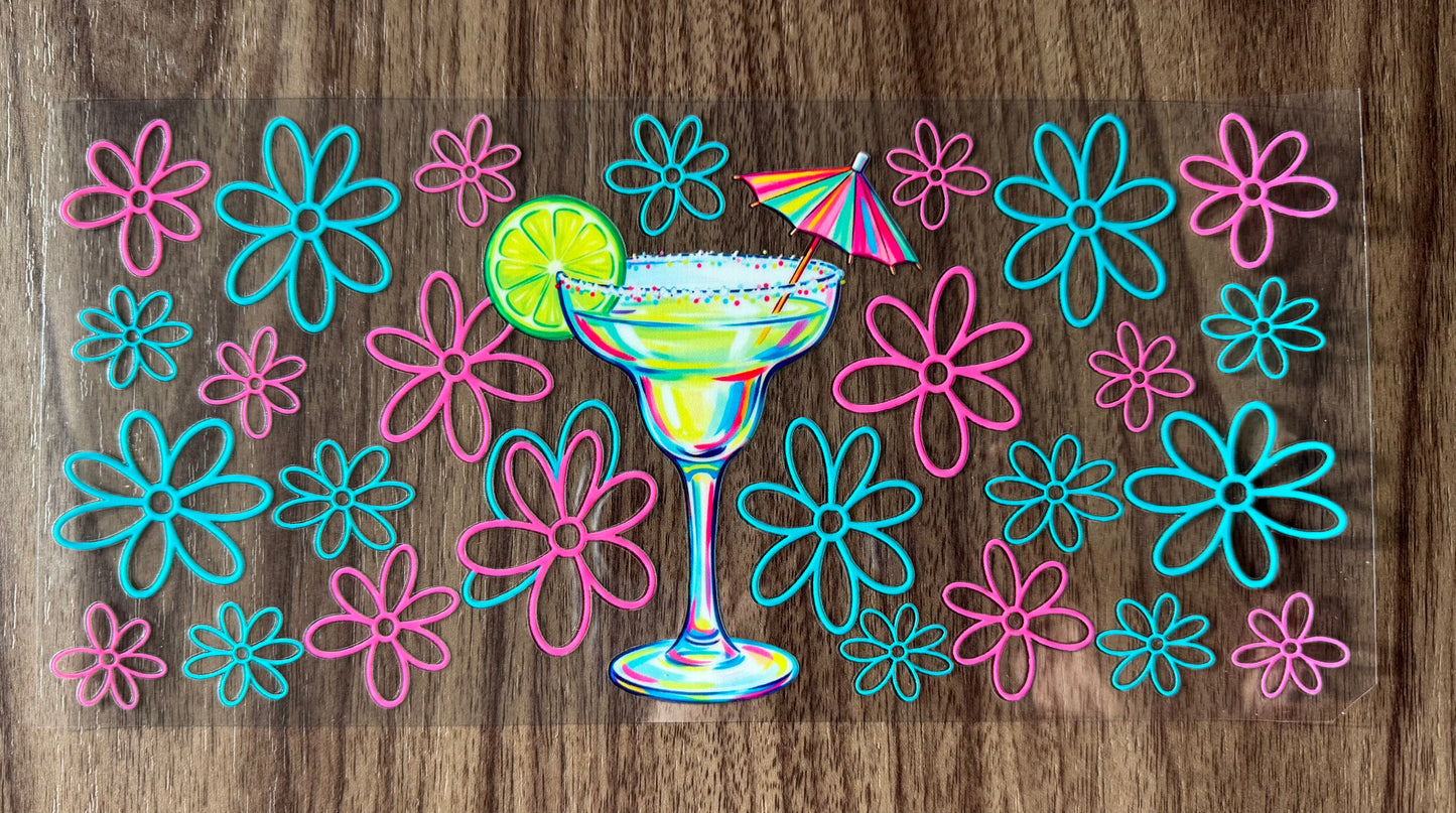 Flowery Margarita Cup Wrap