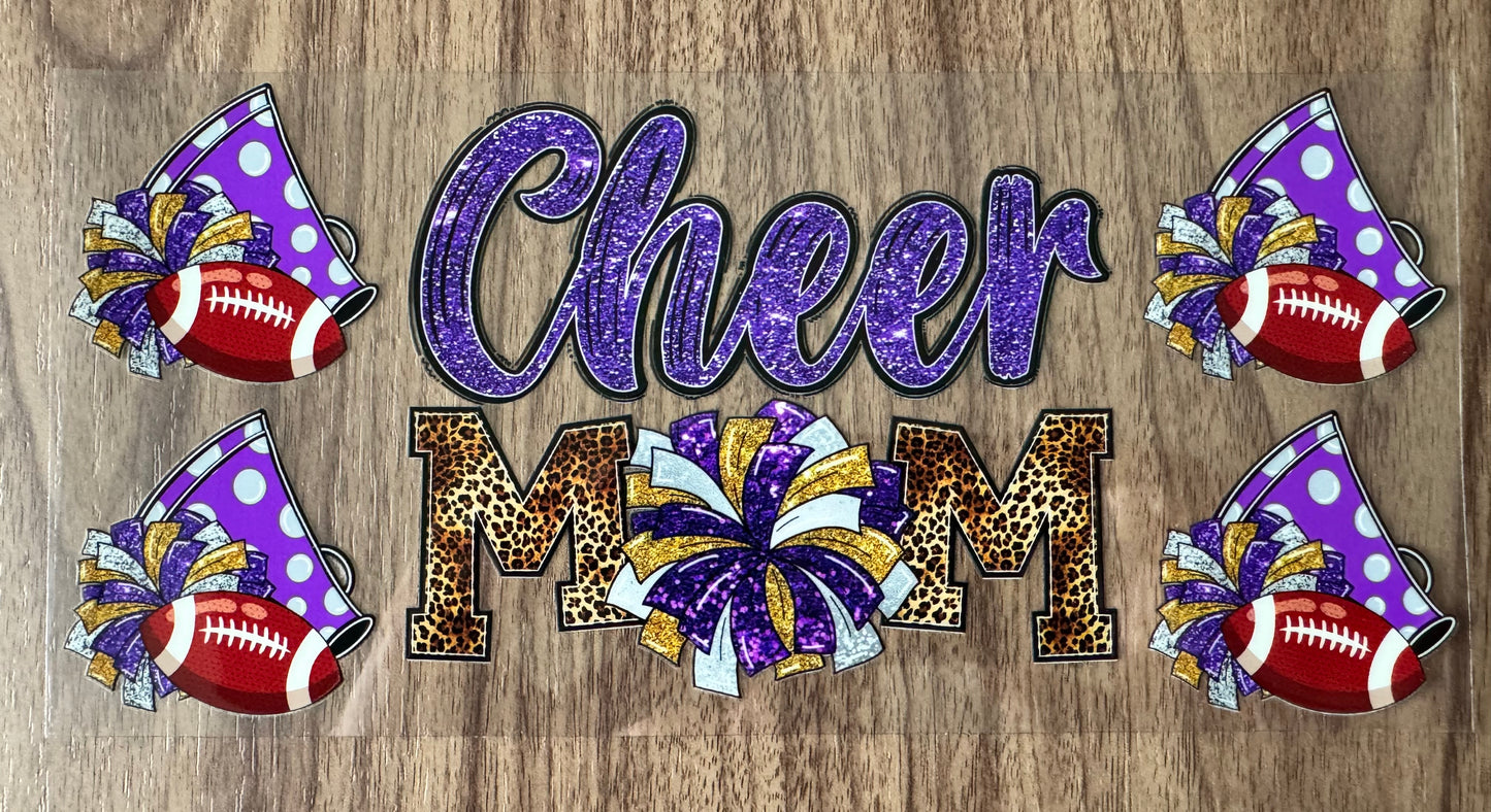 Purple Cheer Mom Cup Wrap