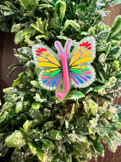 Butterfly Initial Shoe Charms