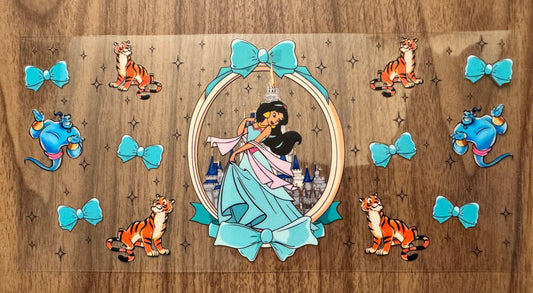 Teal Princess Bows Cup Wrap