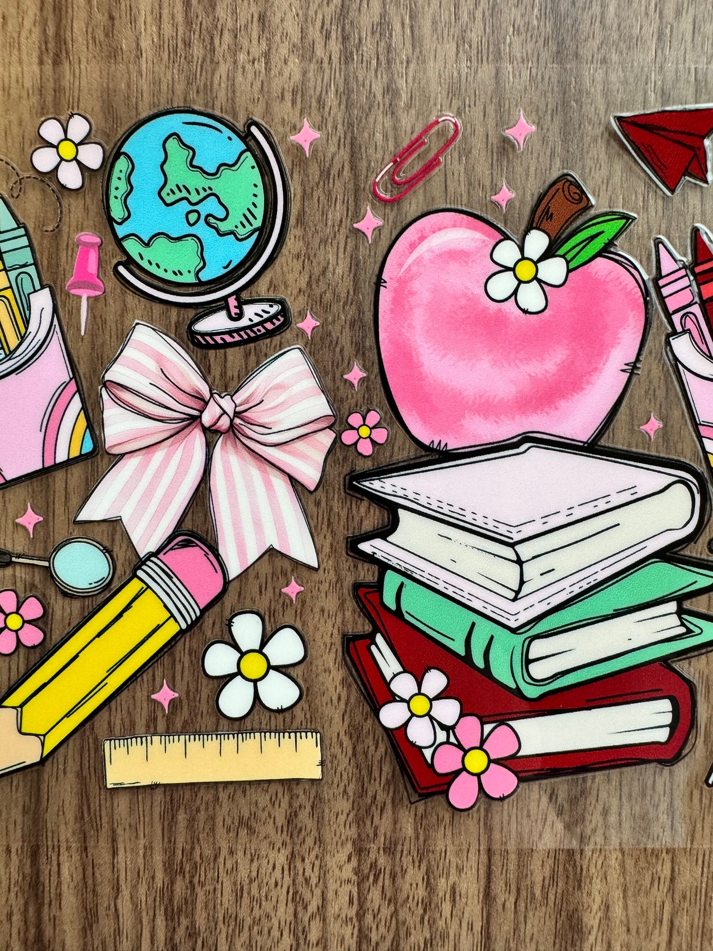 Cute School Supplies Cup Wrap