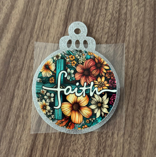 Flowery Faith Circle Decal