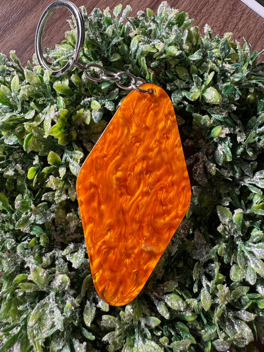 Orange Marble Motel Keychain