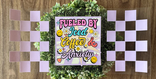 Checkered Iced Coffee & Anxiety Cup Wrap