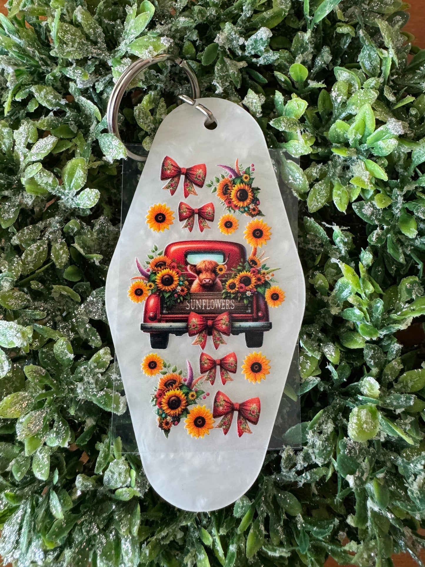 Red Sunflower Truck Keychain Decal