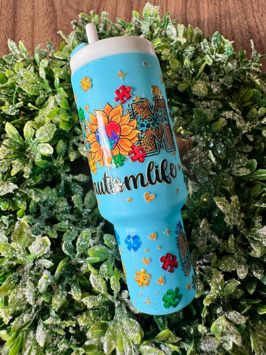 Autism Mom Mini Tumbler Keychain