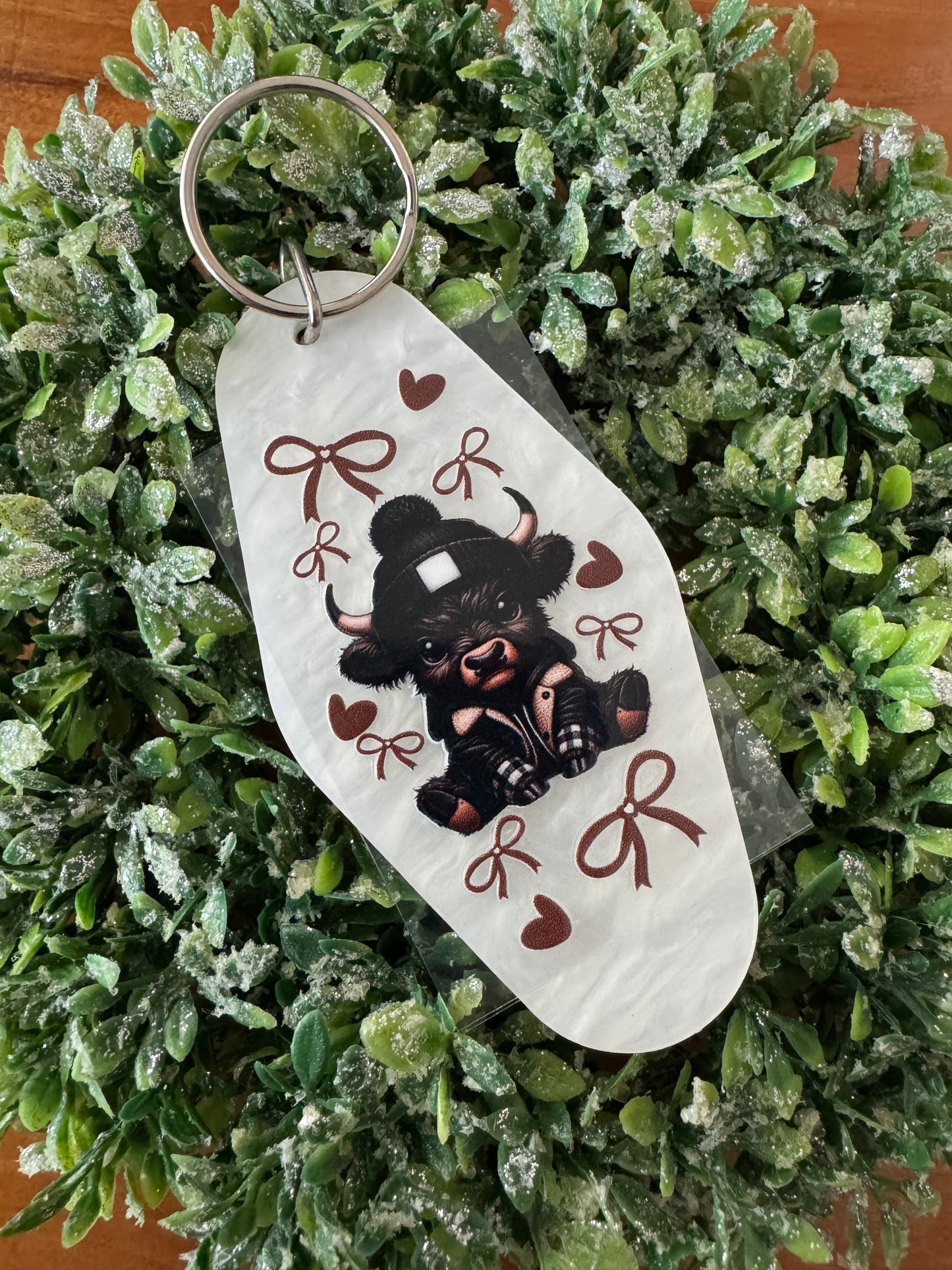 Brown Cow Keychain Decal