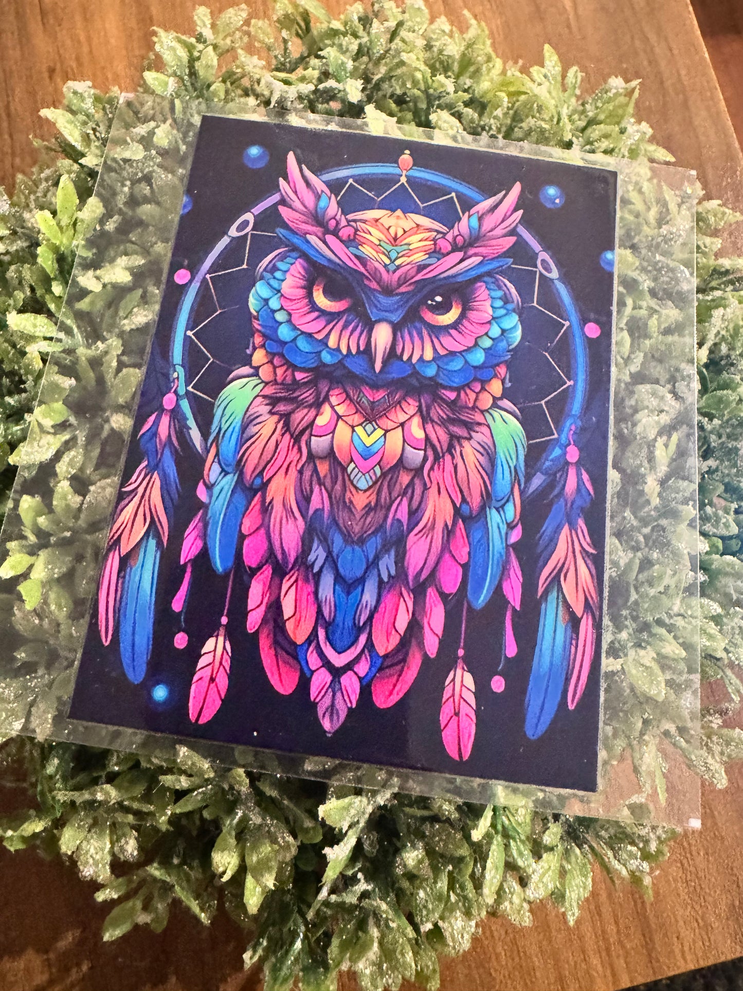 Colorful Owl Dream Catcher Decal