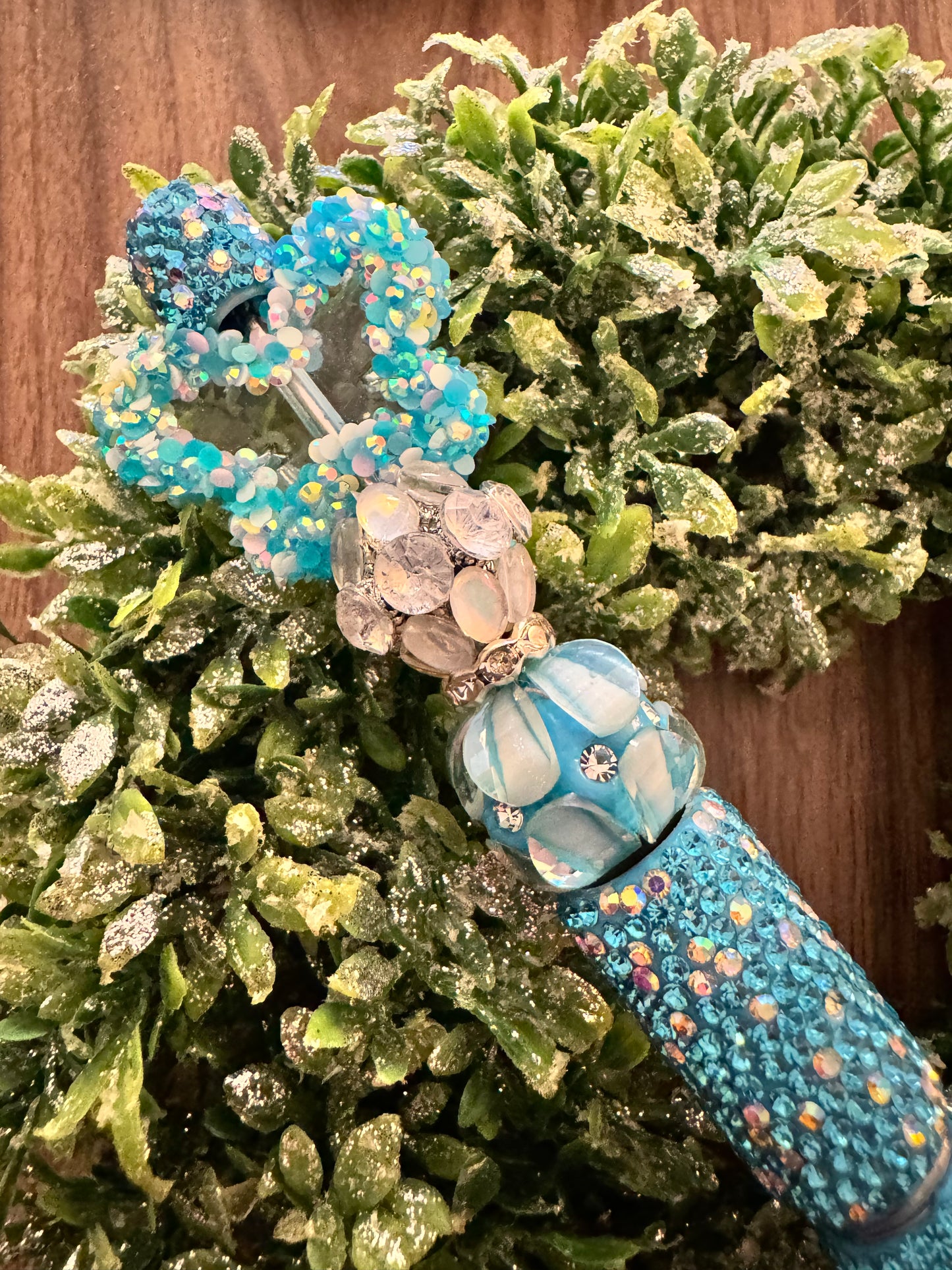 Blue Rhinestone Butterfly Fancy Pen