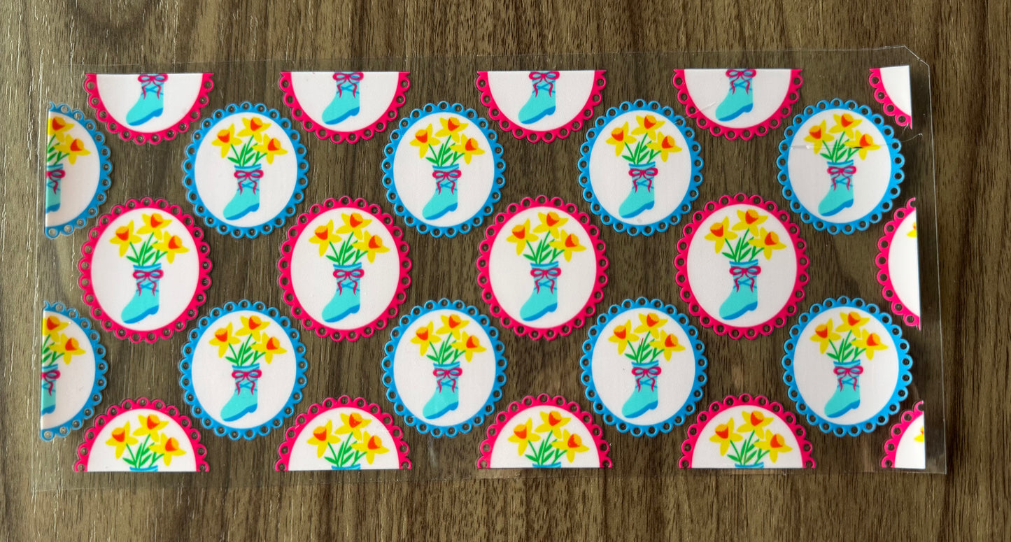Flowery Rain Boots Cup Wrap