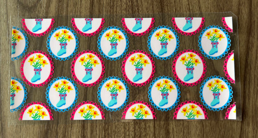 Flowery Rain Boots Cup Wrap
