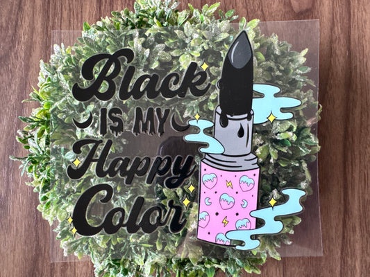 Black Happy Color Decal