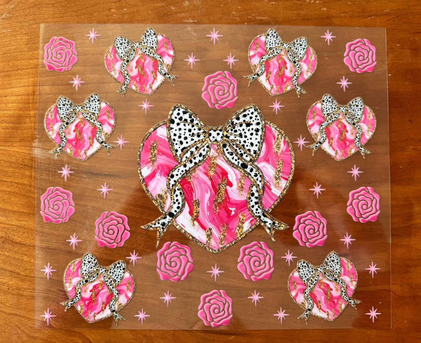 Pink Bow Heart Cup Wrap