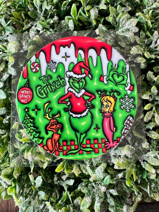 Puffy Green Guy & Friends Circle Decal