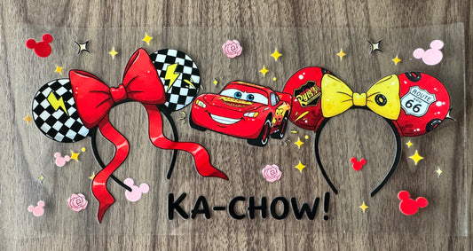 Red Vehicles Headband Cup Wrap