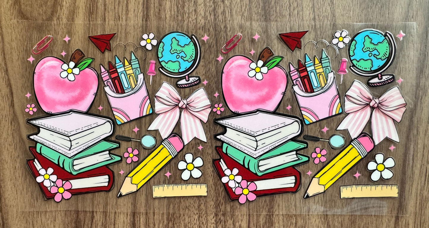 Cute School Supplies Cup Wrap