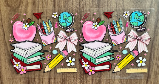 Cute School Supplies Cup Wrap