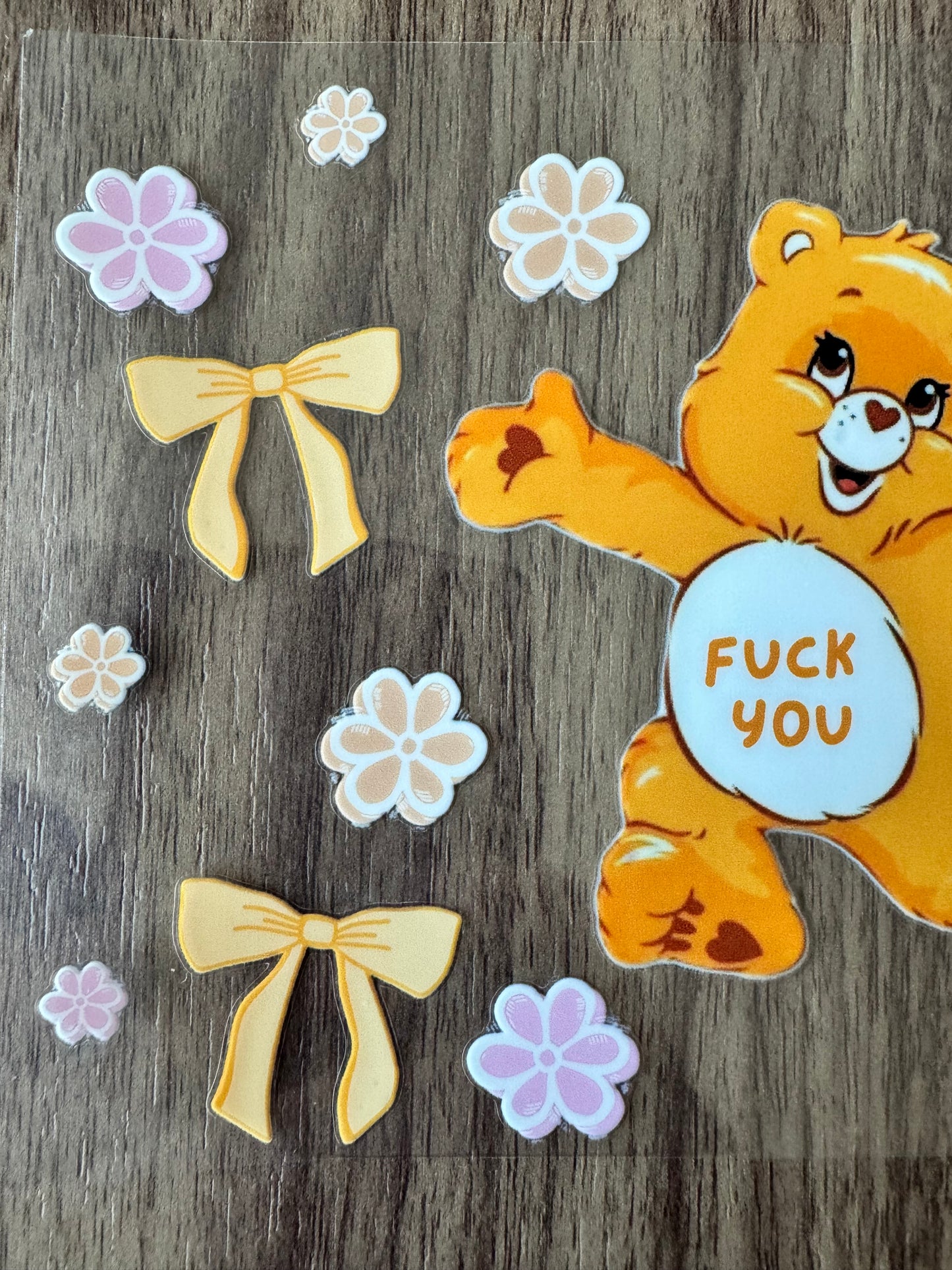 Yellow Swear Bear Cup Wrap