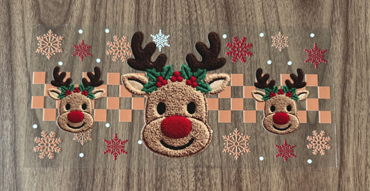Checkered Reindeer Cup Wrap