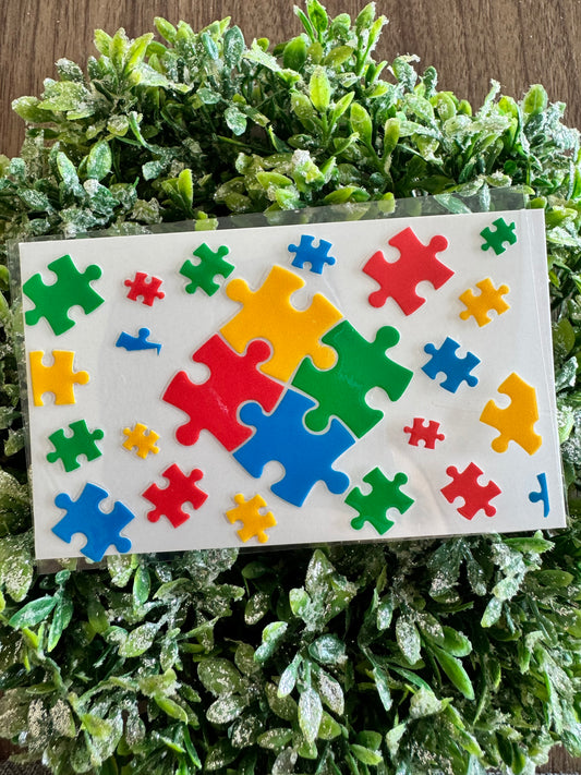 Autism Awareness Puzzle Piece Card Wrap