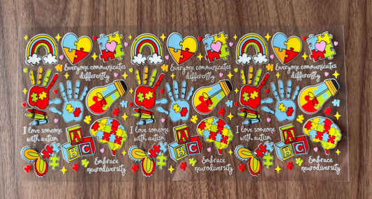 Autism Awareness Cup Wrap