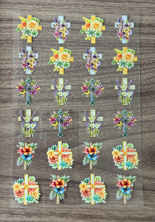Flowery Crosses Sheet