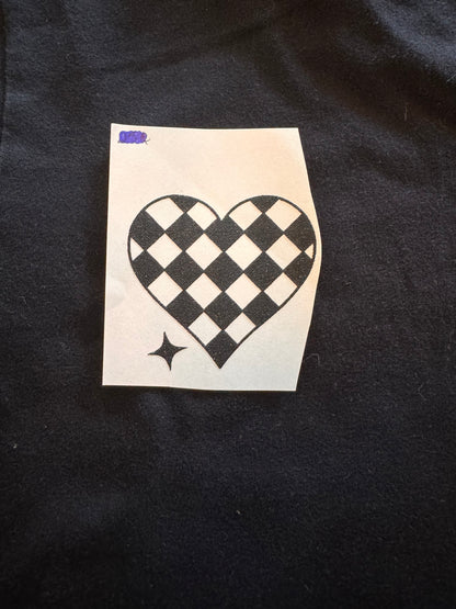 Checkered Heart Transfer