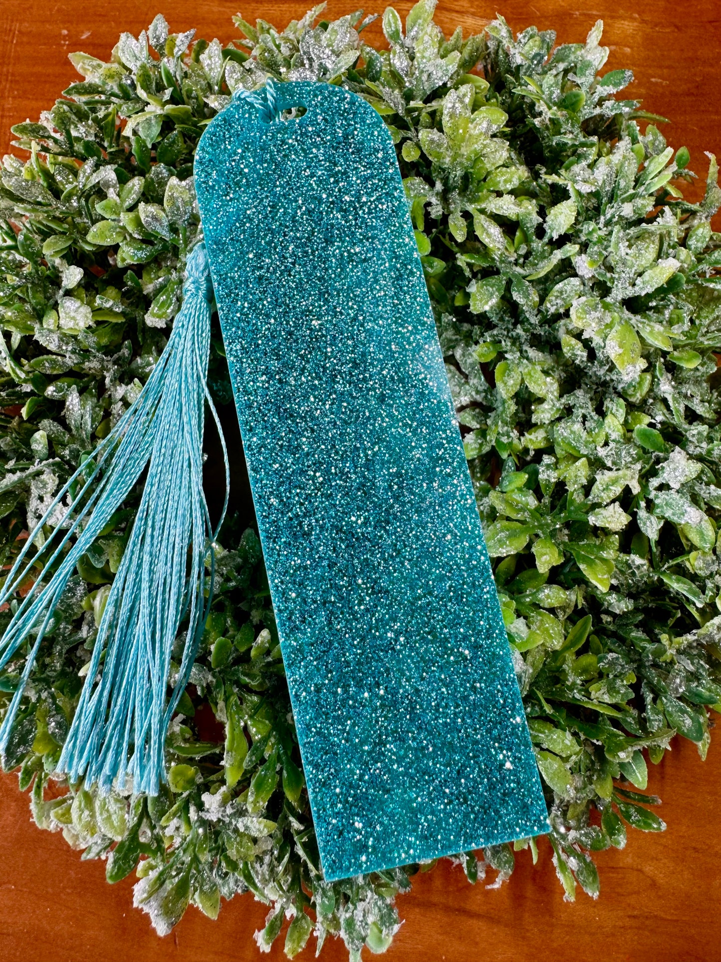 Teal Sparkly Bookmark