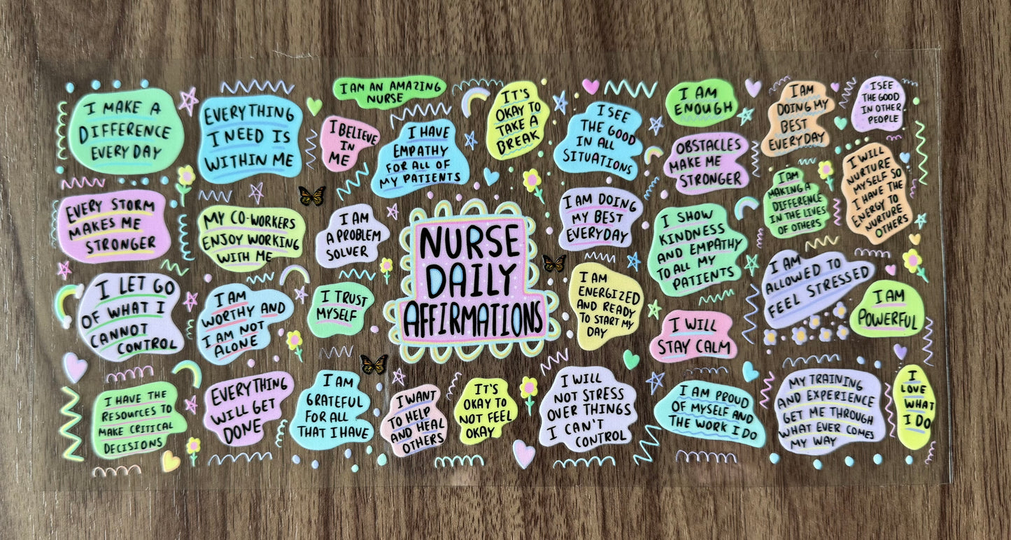 Nurse Daily Affirmations Cup Wrap