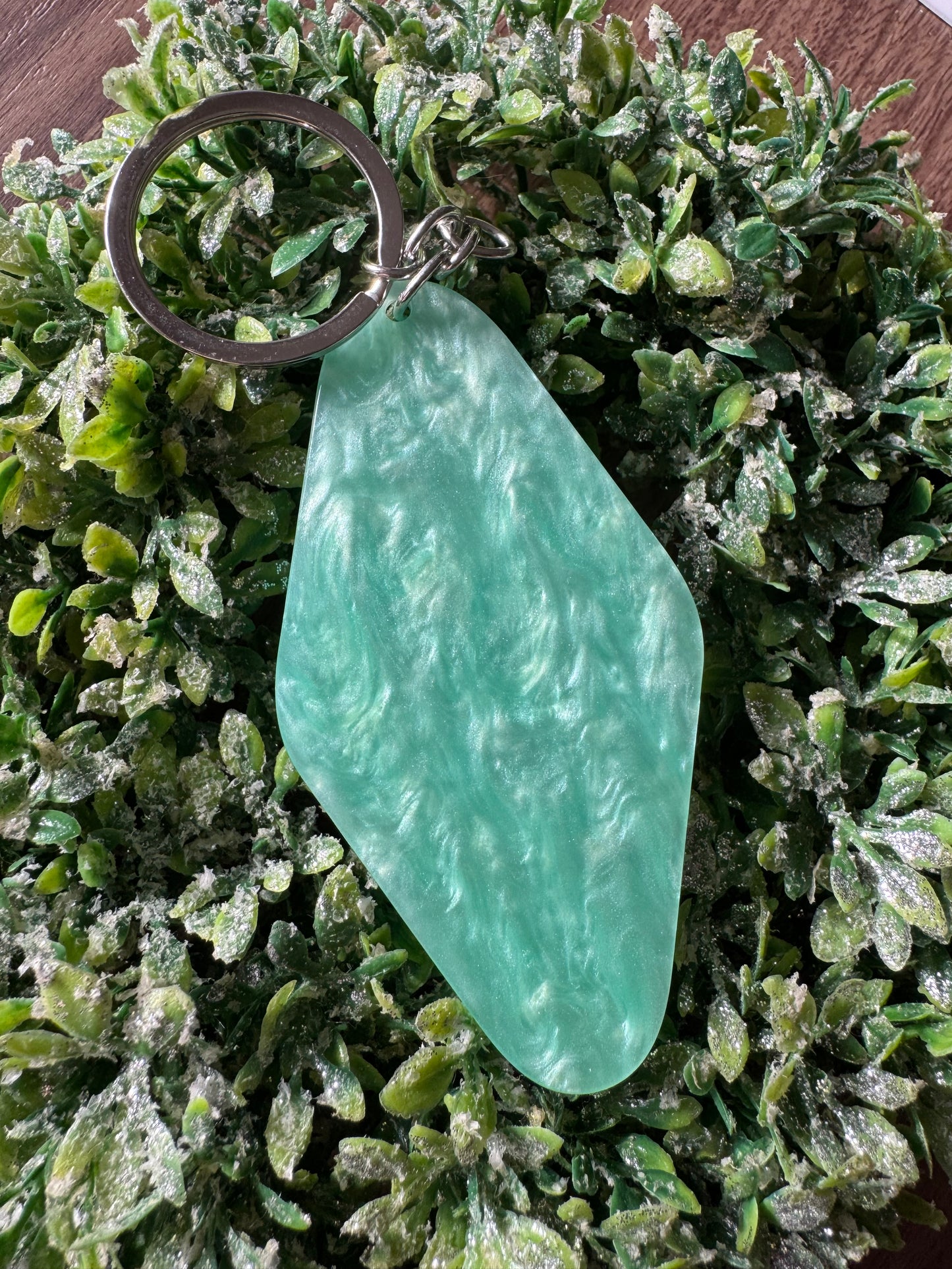 Seafoam Green Marble Motel Keychain